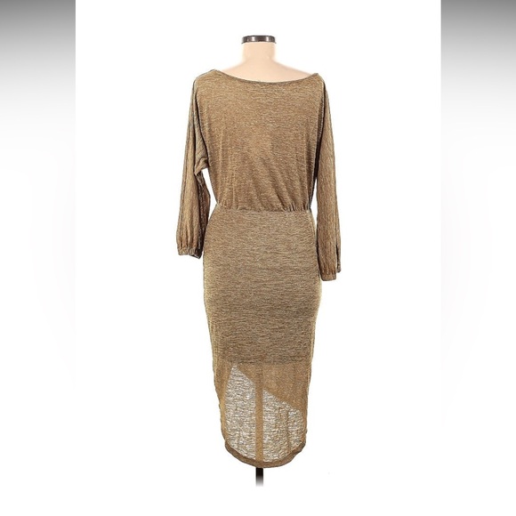 Free People Tidepool Off The Shoulder Lightweight Knit Rouched Long Sleeve Dress - Picture 2 of 13